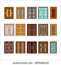colección de diseño de vectores de puertas de viviendas y apartamentos
