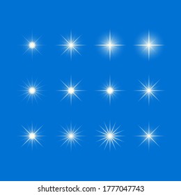 vector design a collection of stars shining brightly glowing isolated