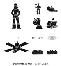 Vector design of colonization  and sky sign. Set of colonization  and galaxy  stock vector illustration.