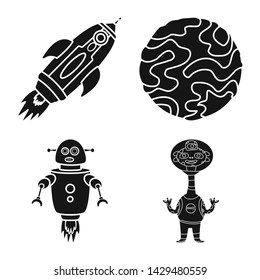 Vector design of colonization and sky sign. Collection of colonization and galaxy vector icon for stock.