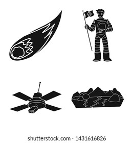 Vector design of colonization and sky sign. Collection of colonization and galaxy stock vector illustration.