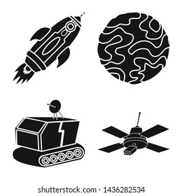 Vector design of colonization and sky sign. Collection of colonization and galaxy vector icon for stock.