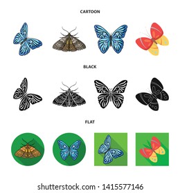 Vector design of color and spring logo. Collection of color and fly stock vector illustration.
