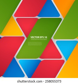 Vector design color triangles on the background. 