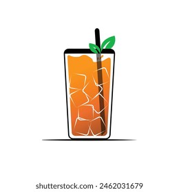 Vector design of Colored iced tea that looks fresh. flat design style. suitable for advertising, pamphlets and other print or digital media. template design vector.