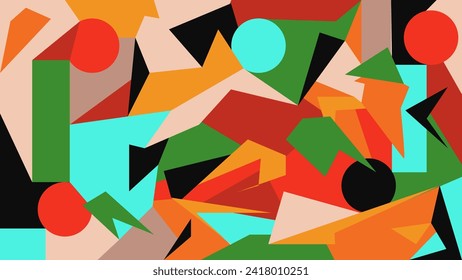 Vector design of colorful abstract geometric shapes