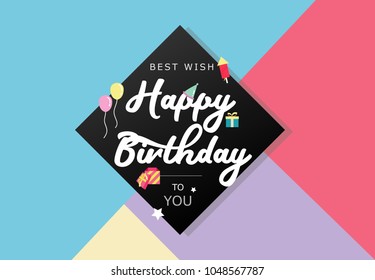 Vector design colorful abstract happy birthday card
