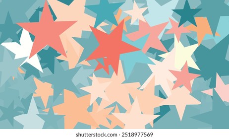 vector design colorful Abstract Star Shapes Pattern with Soft Pastel Tones