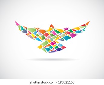 Vector design of colorful birds on white background
