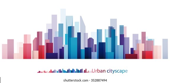 Vector Design Colorful Building and City, Urban cityscape, Abstract of city image