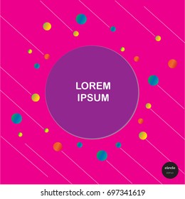 Vector design colorful circles with line element template. Frame of circle for web site or business. Big circles abstract pattern background.