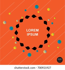 Vector design colorful circles with line elements template. Frame of circle use to website or business. Big circles background.