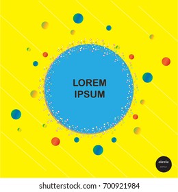 Vector design colorful circles with line elements template. Frame of circle use to website or business. Big circles background.