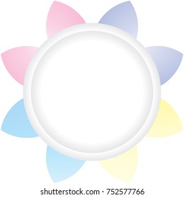 Vector design colorful circles with line elements template. Frame of circle use to website or business. Big circles background.