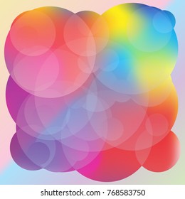 Vector design colorful circles with line elements template. Frame of circle use to website or business. Big circles background.