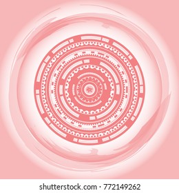 Vector design colorful circles with line elements template. Frame of circle use to website or business. Big circles background.
