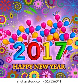 Vector design of colorful design of Happy New Year greeting