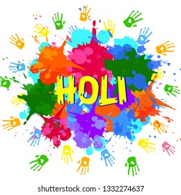 Vector design of Colorful holiday background for color festival of India Holi