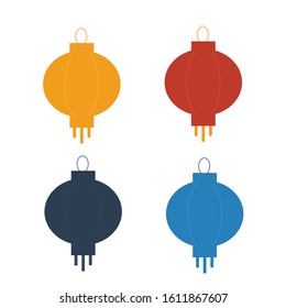 Vector design of colorful lantern lamps for Chinese New Year