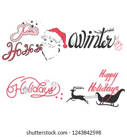 Vector design of Colorful design of Winter Holidays and Happy New Year typography greetings calligraphy text