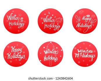 Vector design of Colorful design of Winter Holidays and Happy New Year typography greetings calligraphy text