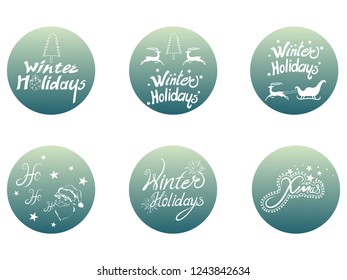 Vector design of Colorful design of Winter Holidays and Happy New Year typography greetings calligraphy text