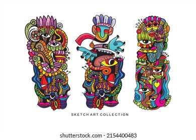 Esbozo de libro de coloreado de diseño de vectores