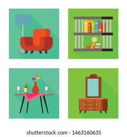 Vector design of comfort and equipment logo. Collection of comfort and furniture stock symbol for web.