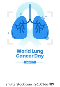 design vetorial para comemorar o Dia Mundial do Câncer de Pulmão. design de fundo para mídias sociais, cartazes e outros