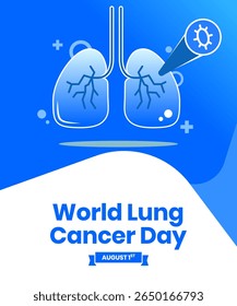 design vetorial para comemorar o Dia Mundial do Câncer de Pulmão. design de fundo para mídias sociais, cartazes e outros