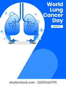 design vetorial para comemorar o Dia Mundial do Câncer de Pulmão. design de fundo para mídias sociais, cartazes e outros