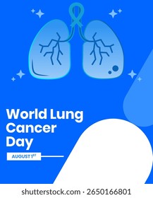 vector design to commemorate World Lung Cancer Day. background design for social media, posters, and others