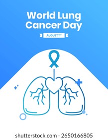 design vetorial para comemorar o Dia Mundial do Câncer de Pulmão. design de fundo para mídias sociais, cartazes e outros