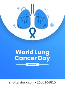 design vetorial para comemorar o Dia Mundial do Câncer de Pulmão. design de fundo para mídias sociais, cartazes e outros