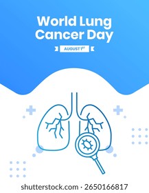 design vetorial para comemorar o Dia Mundial do Câncer de Pulmão. design de fundo para mídias sociais, cartazes e outros