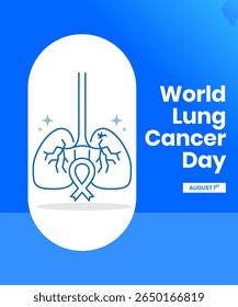 design vetorial para comemorar o Dia Mundial do Câncer de Pulmão. design de fundo para mídias sociais, cartazes e outros