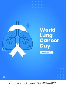 design vetorial para comemorar o Dia Mundial do Câncer de Pulmão. design de fundo para mídias sociais, cartazes e outros