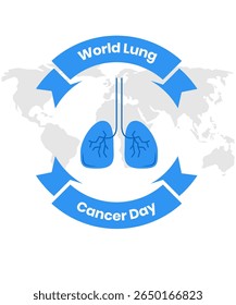 design vetorial para comemorar o Dia Mundial do Câncer de Pulmão. design de fundo para mídias sociais, cartazes e outros
