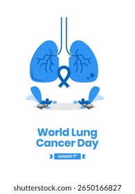 design vetorial para comemorar o Dia Mundial do Câncer de Pulmão. design de fundo para mídias sociais, cartazes e outros