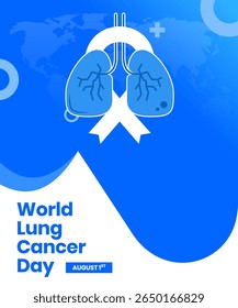 vector design to commemorate World Lung Cancer Day. background design for social media, posters, and others
