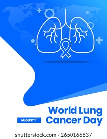 design vetorial para comemorar o Dia Mundial do Câncer de Pulmão. design de fundo para mídias sociais, cartazes e outros