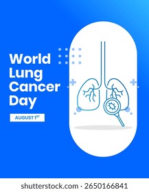 design vetorial para comemorar o Dia Mundial do Câncer de Pulmão. design de fundo para mídias sociais, cartazes e outros
