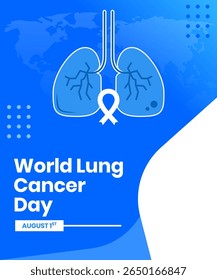 design vetorial para comemorar o Dia Mundial do Câncer de Pulmão. design de fundo para mídias sociais, cartazes e outros