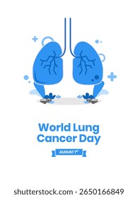 design vetorial para comemorar o Dia Mundial do Câncer de Pulmão. design de fundo para mídias sociais, cartazes e outros