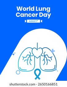 design vetorial para comemorar o Dia Mundial do Câncer de Pulmão. design de fundo para mídias sociais, cartazes e outros