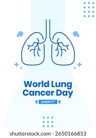 design vetorial para comemorar o Dia Mundial do Câncer de Pulmão. design de fundo para mídias sociais, cartazes e outros