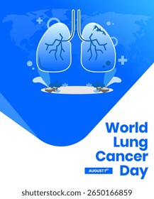 design vetorial para comemorar o Dia Mundial do Câncer de Pulmão. design de fundo para mídias sociais, cartazes e outros