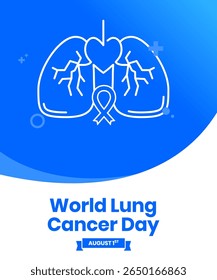 design vetorial para comemorar o Dia Mundial do Câncer de Pulmão. design de fundo para mídias sociais, cartazes e outros