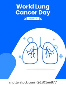 vector design to commemorate World Lung Cancer Day. background design for social media, posters, and others