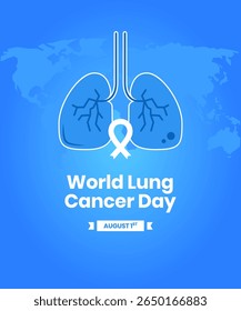 design vetorial para comemorar o Dia Mundial do Câncer de Pulmão. design de fundo para mídias sociais, cartazes e outros